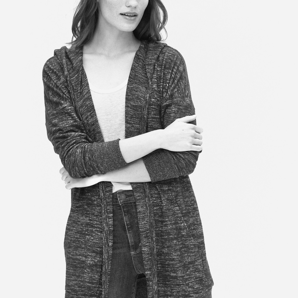 GAP Women's Charcoal Hooded Cardigan